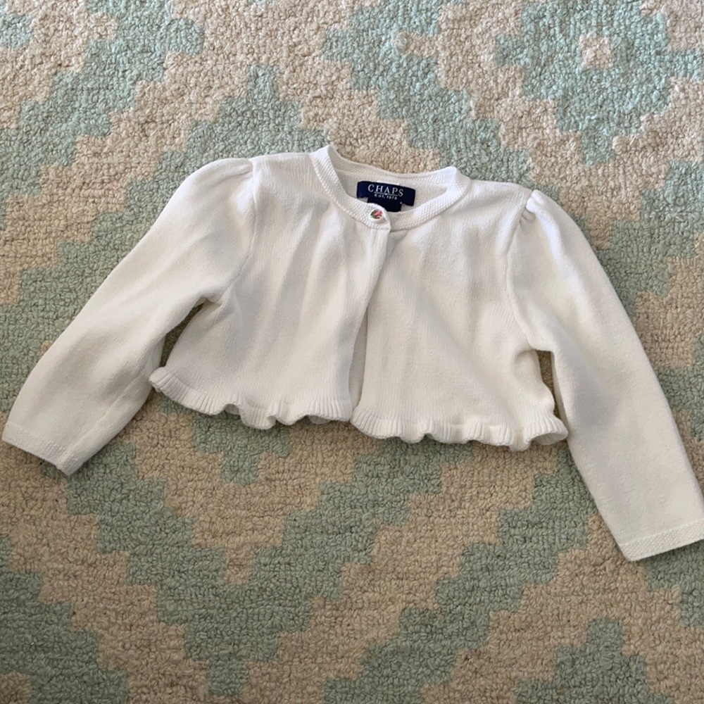 Chaps white bolero sweater 18m Like new